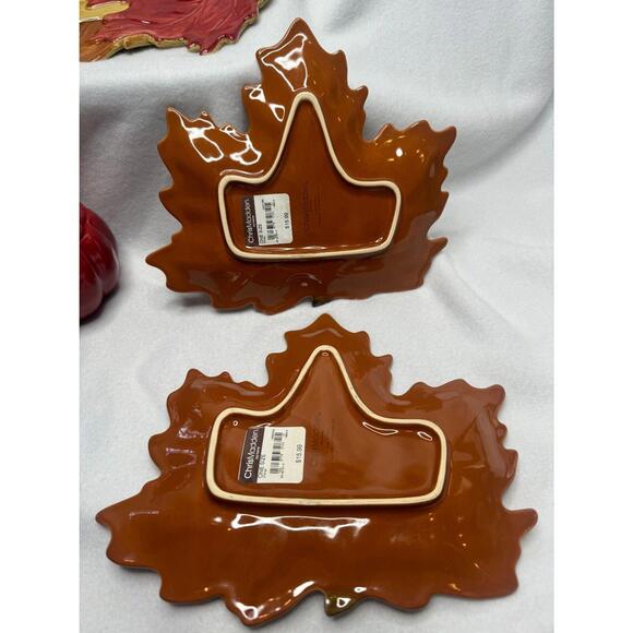 Chris Madden Harvest Fall Autumn Leaves Serveware - Picture 4 of 9